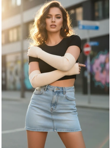 Митенки длинные кремовый перчатки без пальцев гетры на руки фото 2