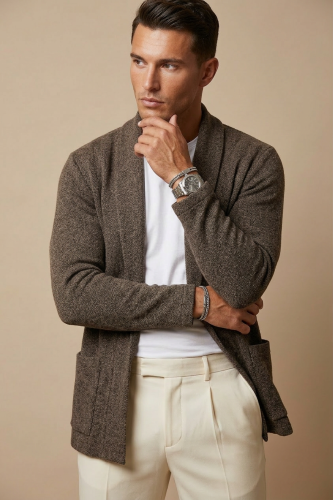 Кардиган длинный вязаный повседневный накидка удлиненный фото 2