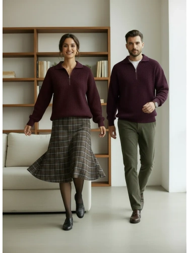 Свитер оверсайз теплый вязаный на молнии с воротником фото 16