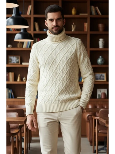 Свитер мужской с горлом теплый шерстяной