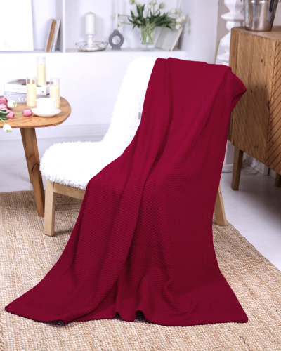 Плед 220х240 на кровать диван покрывало вязаный Хлопок 100 % фото 5