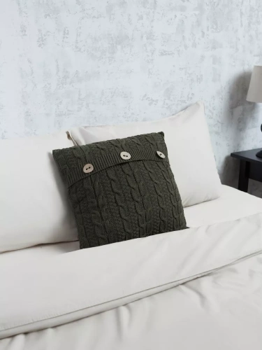 Наволочка декоративная вязаная для подушки 45 x 45 см хлопок