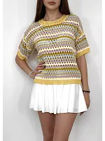 Кофта нарядная оверсайз укороченный ажурная кружевная сетка