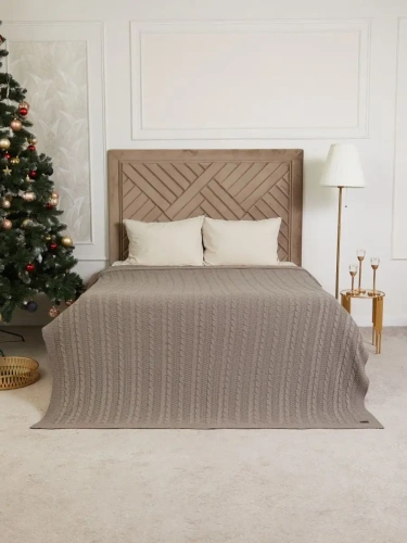 Плед 160х220 покрывало на диван кровать вязаный хлопок 100% фото 6