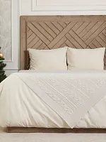 Плед 180х220 на кровать диван покрывало вязаный Хлопок 100 %