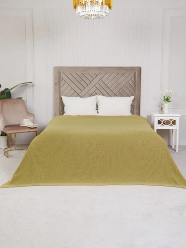 Плед 220х240 на кровать диван покрывало вязаный Хлопок 100 % фото 5