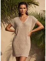 Пляжная туника накидка на купальник вязаная