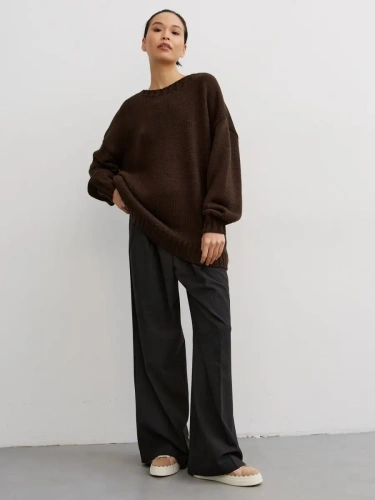 Свитер женский оверсайз шерстяной Кофта свободного Джемпер фото 8