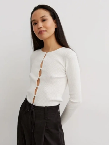 Кардиган женский на пуговицах укороченный летний короткий фото 7