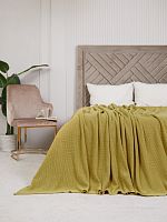 Плед 220х240 на кровать диван покрывало вязаный Хлопок 100 %