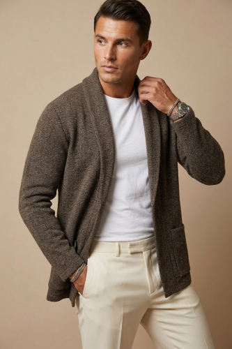 Кардиган длинный вязаный повседневный накидка удлиненный