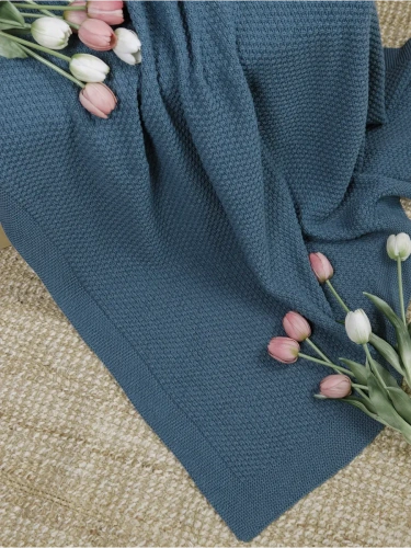 Плед 220х240 на кровать диван покрывало вязаный Хлопок 100 % фото 5