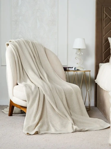 Плед 240х260 на кровать диван покрывало вязаный Хлопок 100 % фото 3