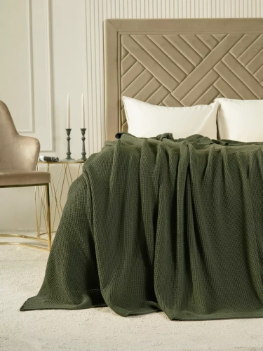 Плед 220х240 на кровать диван покрывало вязаный Хлопок 100 % фото 2