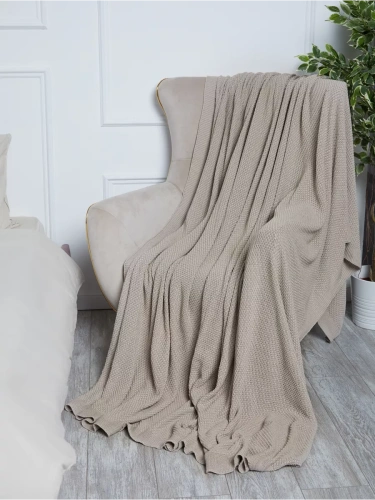 Плед 180х220 на кровать диван покрывало вязаный Хлопок 100 % фото 6