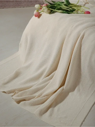 Плед 180х220 на кровать диван покрывало вязаный Хлопок 100 % фото 3