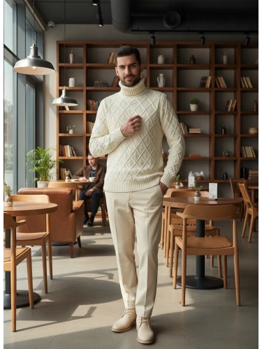 Свитер мужской с горлом теплый шерстяной фото 5