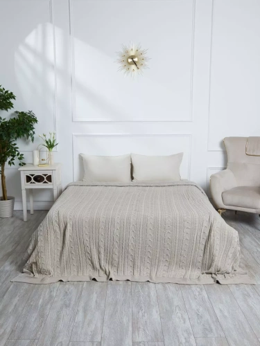 Плед 200х220 на кровать диван покрывало вязаный Хлопок 100 % фото 6