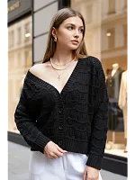 Кардиган женский кроше укороченный оверсайз