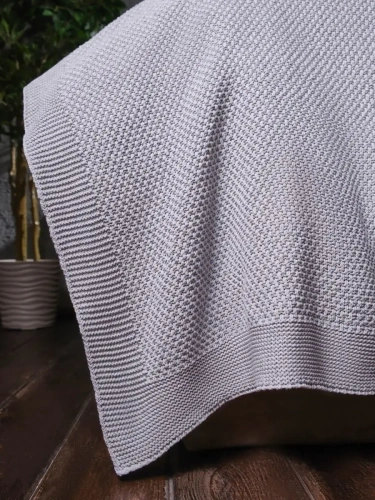 Плед 180х220 на кровать диван покрывало вязаный Хлопок 100 %