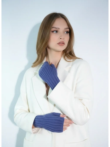 Митенки джинс теплые перчатки без пальцев y2k фото 2