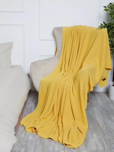 Плед 200х220 на кровать диван покрывало вязаный Хлопок 100 % фото 2