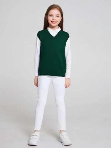 Жилет для девочки мальчика зеленый жилетка школьный фото 8