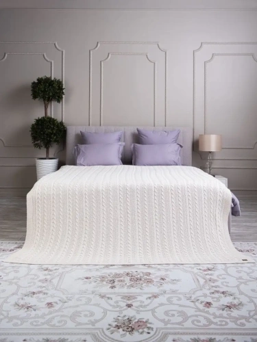 Плед 160х220 покрывало на диван кровать вязаный хлопок 100% фото 5