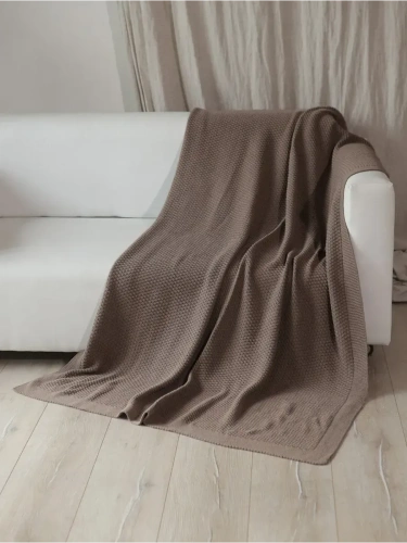 Плед 180х220 на кровать диван покрывало вязаный Хлопок 100 % фото 5