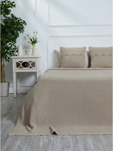 Наволочка декоративная вязаная для подушки 45 x 45 см хлопок фото 3