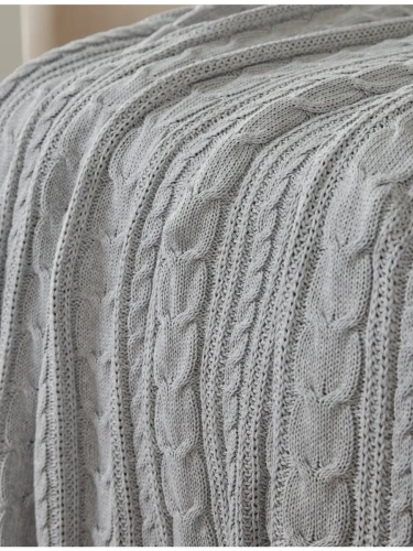 Плед 160х220 на кровать диван покрывало вязаный Хлопок 100 % фото 3