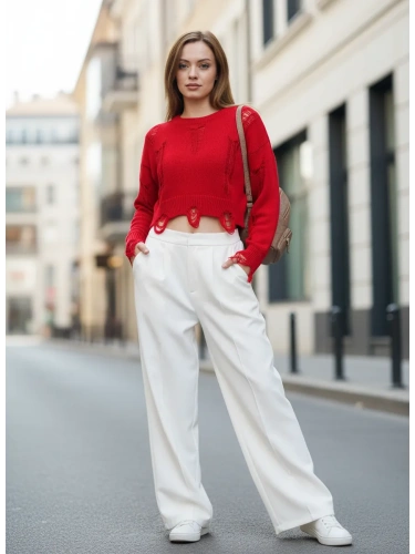 Свитер укороченный c рваным эффектом оверсайз кофта фото 5