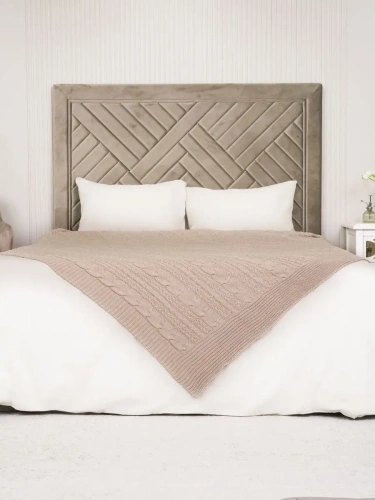 Плед 220х240 на кровать диван покрывало вязаный Хлопок 100 % фото 3