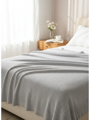 Плед 180х220 на кровать диван покрывало вязаный Хлопок 100 % фото 6