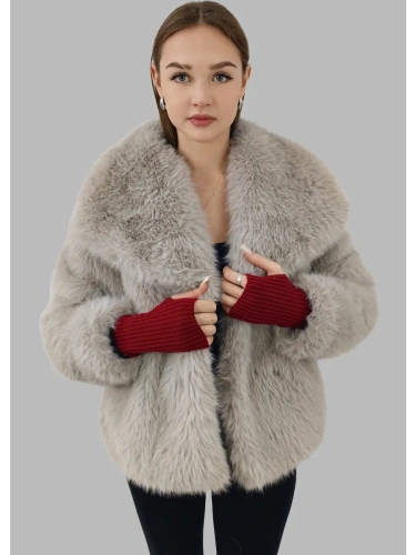 Митенки бордовые теплые перчатки без пальцев y2k фото 2