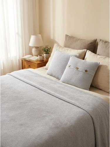 Плед 180х220 на кровать диван покрывало вязаный Хлопок 100 % фото 9