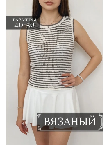 Топ майка вязаный в полоску женский