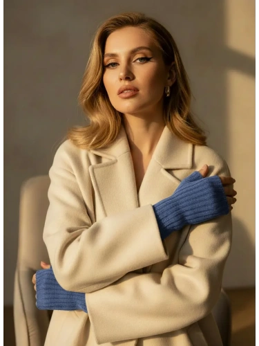 Митенки джинс теплые перчатки без пальцев y2k фото 3