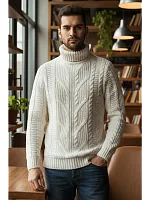 Свитер мужской с горлом теплый шерстяной