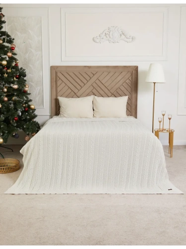 Плед 160х220 на кровать диван покрывало вязаный Хлопок 100 % фото 5