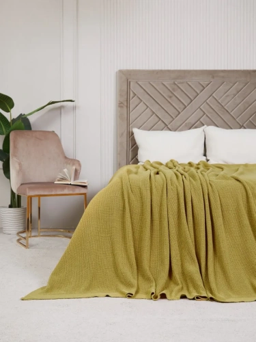 Плед 220х240 на кровать диван покрывало вязаный Хлопок 100 % фото 2