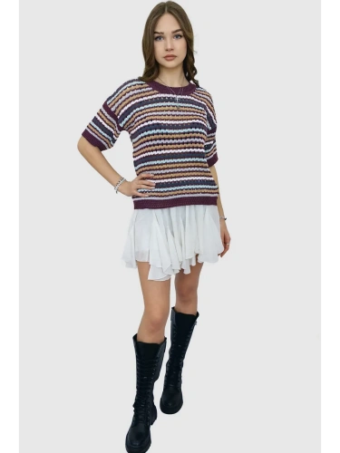 Кофта нарядная оверсайз укороченный ажурная кружевная сетка фото 5