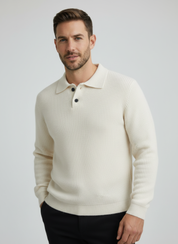 Свитер оверсайз теплый вязаный на пуговицах с воротником фото 2