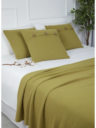 Наволочка декоративная вязаная для подушки 45 x 45 см хлопок фото 3