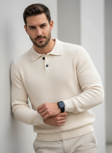 Свитер оверсайз теплый вязаный на пуговицах с воротником фото 5