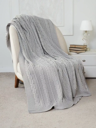 Плед 200х220 на кровать диван покрывало вязаный Хлопок 100 % фото 2