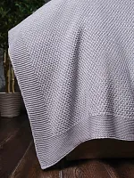 Плед 160х220 покрывало на диван кровать вязаный хлопок 100%