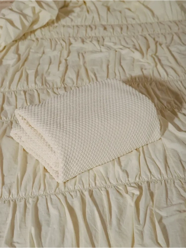 Плед 180х220 на кровать диван покрывало вязаный Хлопок 100 % фото 9