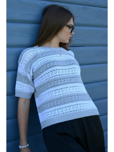 Кофта нарядная оверсайз укороченный ажурная кружевная сетка фото 2