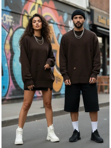 Свитер оверсайз рваный женский и мужской теплая унисекс